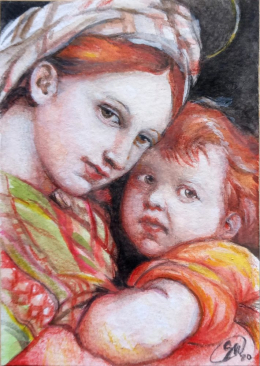 saramanzoniart_madonnadellaseggiola_raffaello_2020